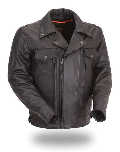 F244 - First MFG Men's Utility Cruising Motorcycle Black Leather